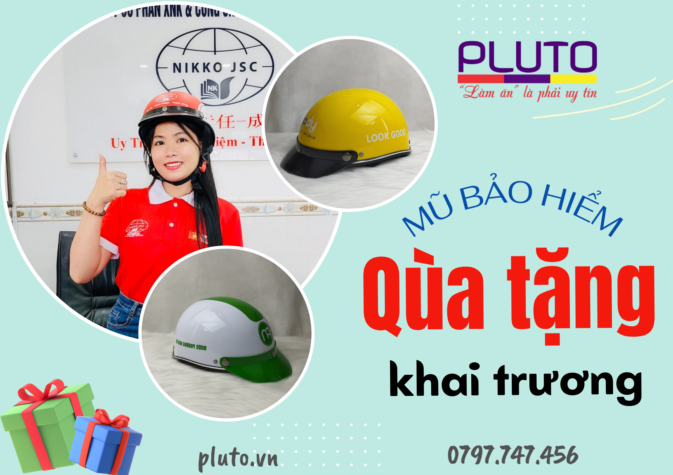 mũ bảo hiểm quà tặng