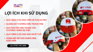 Mũ bảo hiểm trung tâm Anh ngữ làm quà tặng học viên 6 mũ bảo hiểm trung tâm Anh ngữ