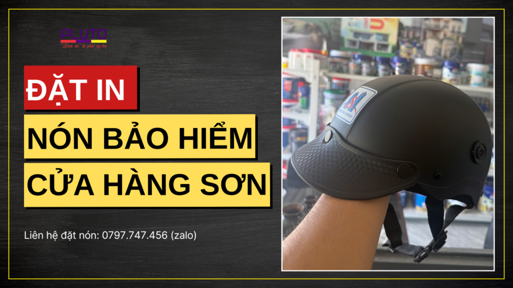 Đặt nón bảo hiểm cho cửa hàng sơn