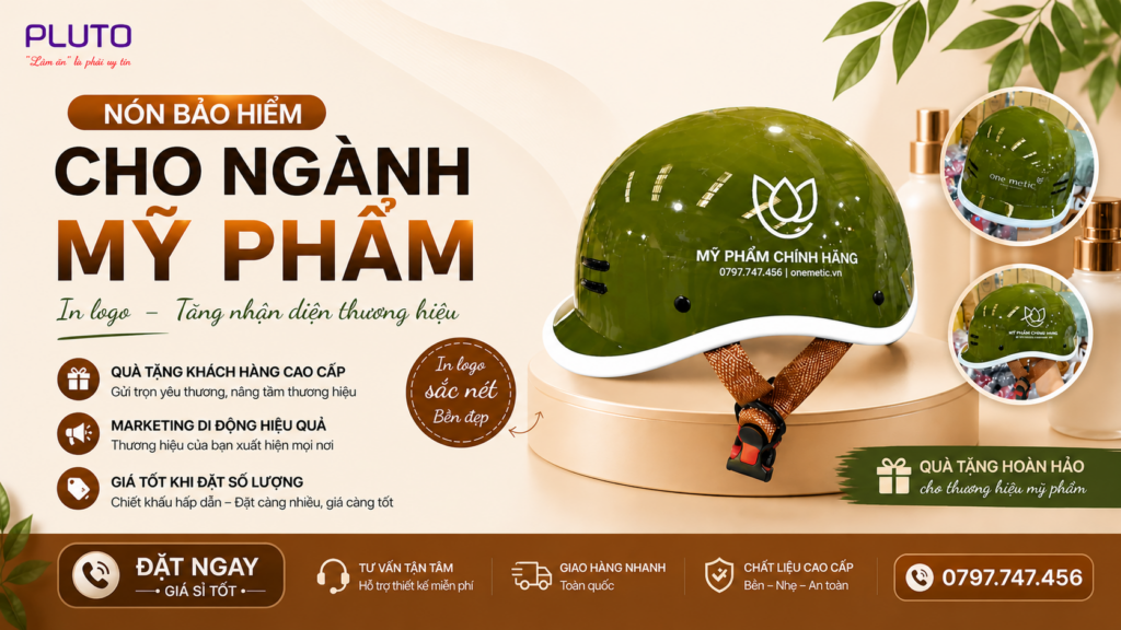 mũ bảo hiểm cho thương hiệu mỹ phẩm cao cấp